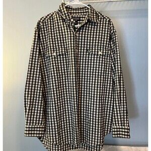 Polo Jeans Co black label Ralph Lauren brushed flannel black cream check shirt L